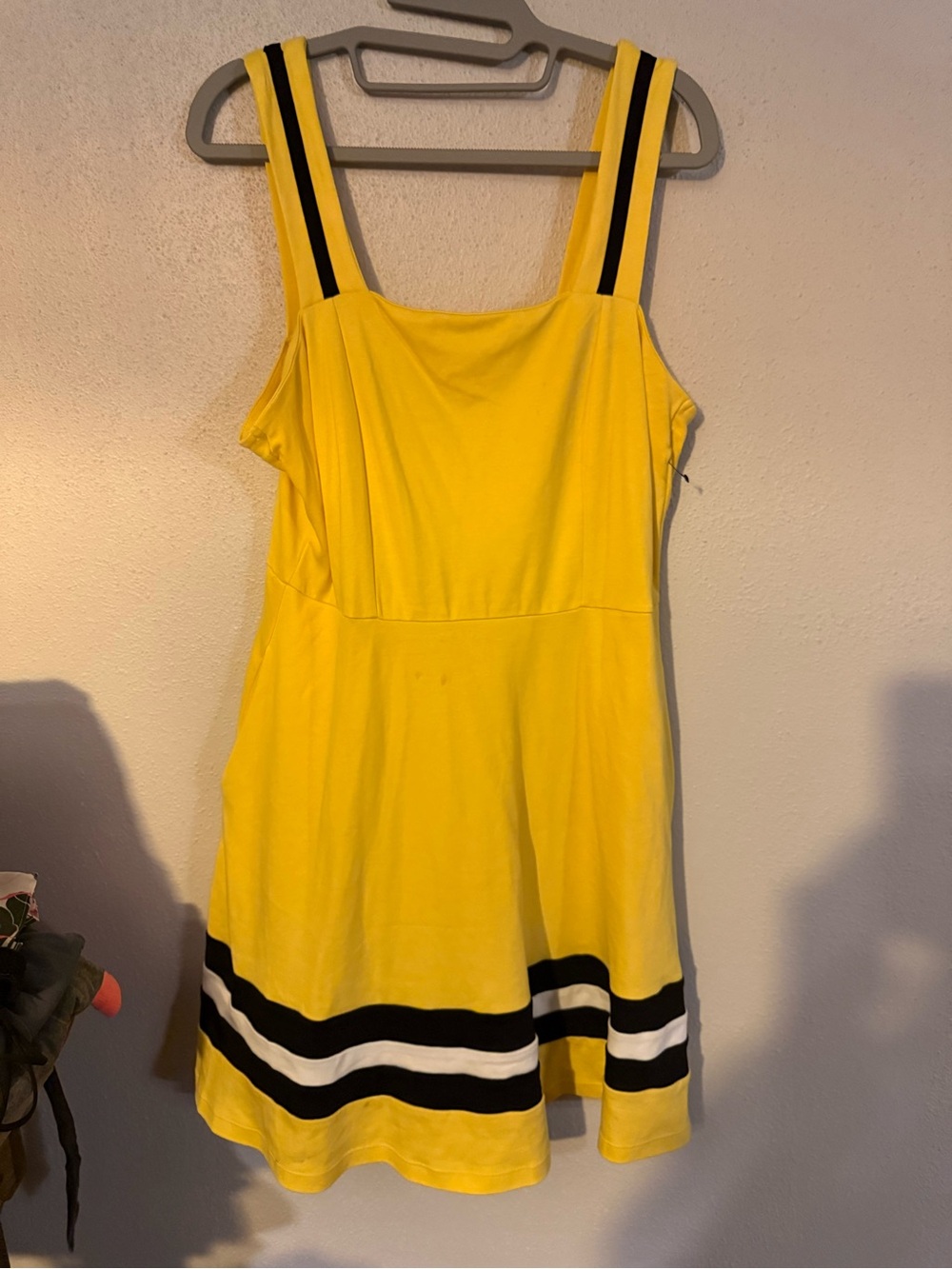 New York + Co Yellow Striped A-Line Sundress
